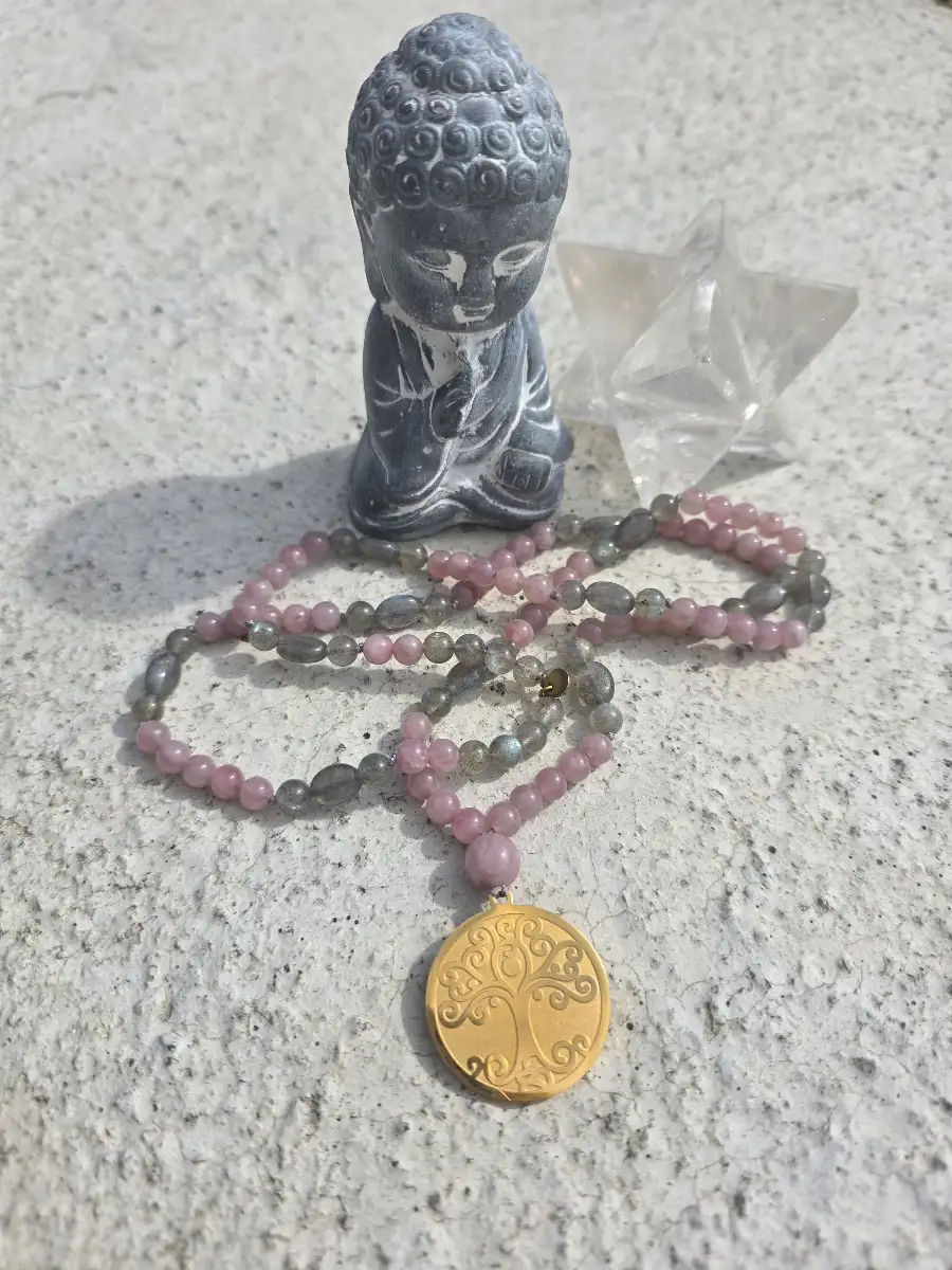 Refuge intérieur (Quartz rose & Labradorite)