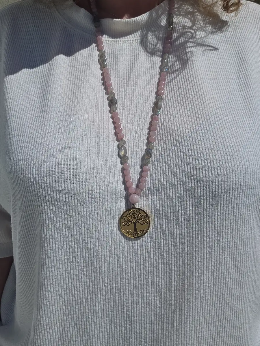 Refuge intérieur (Quartz rose & Labradorite)