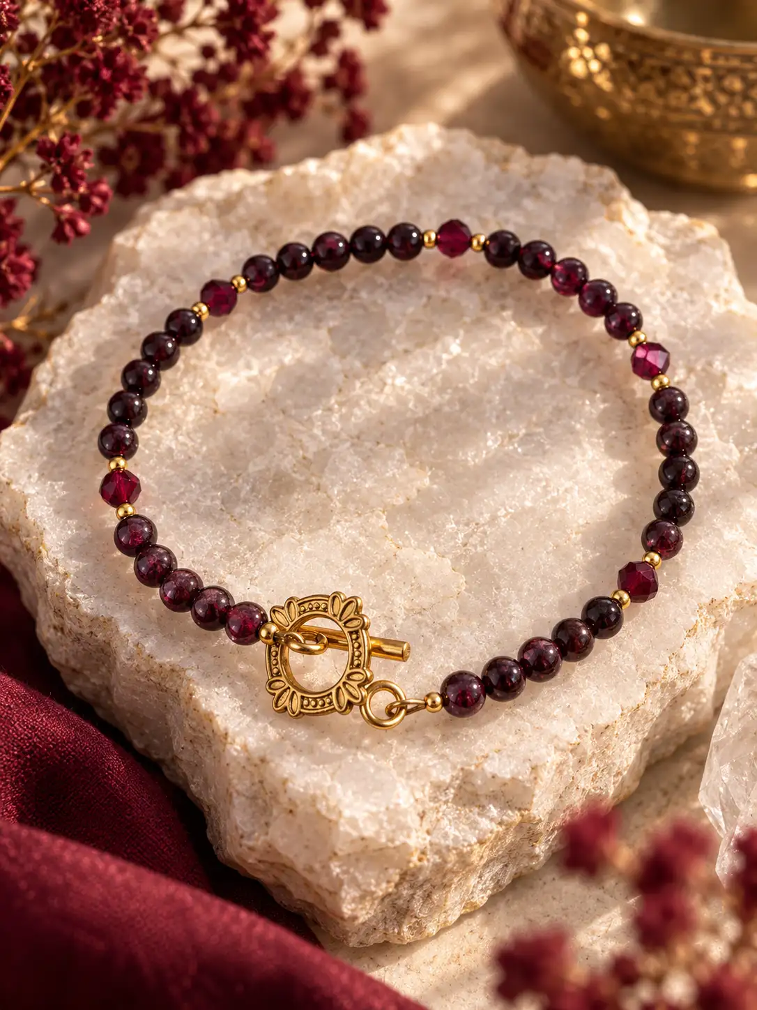 EHLIA-Bracelet Grenat