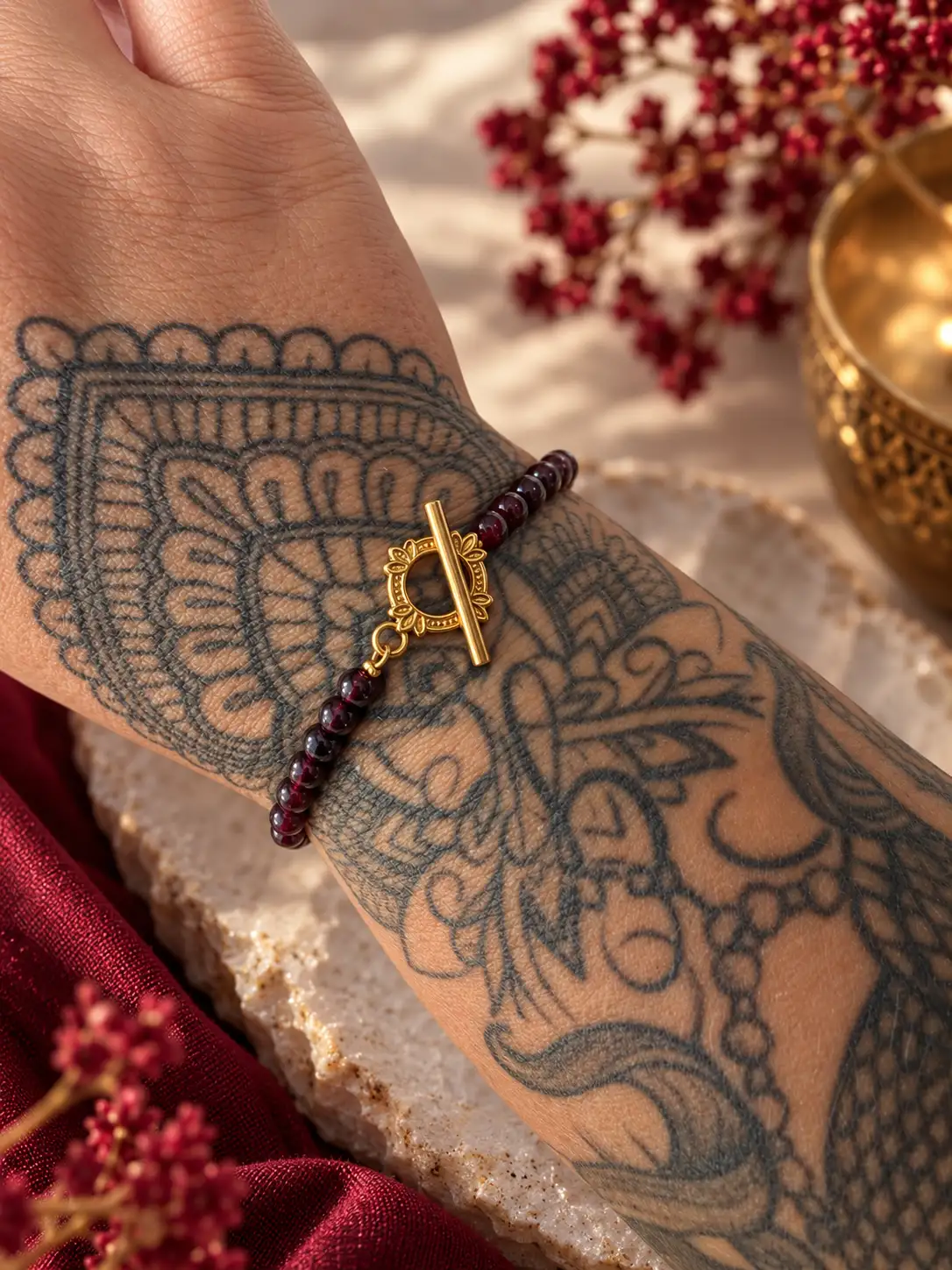 EHLIA-Bracelet Grenat