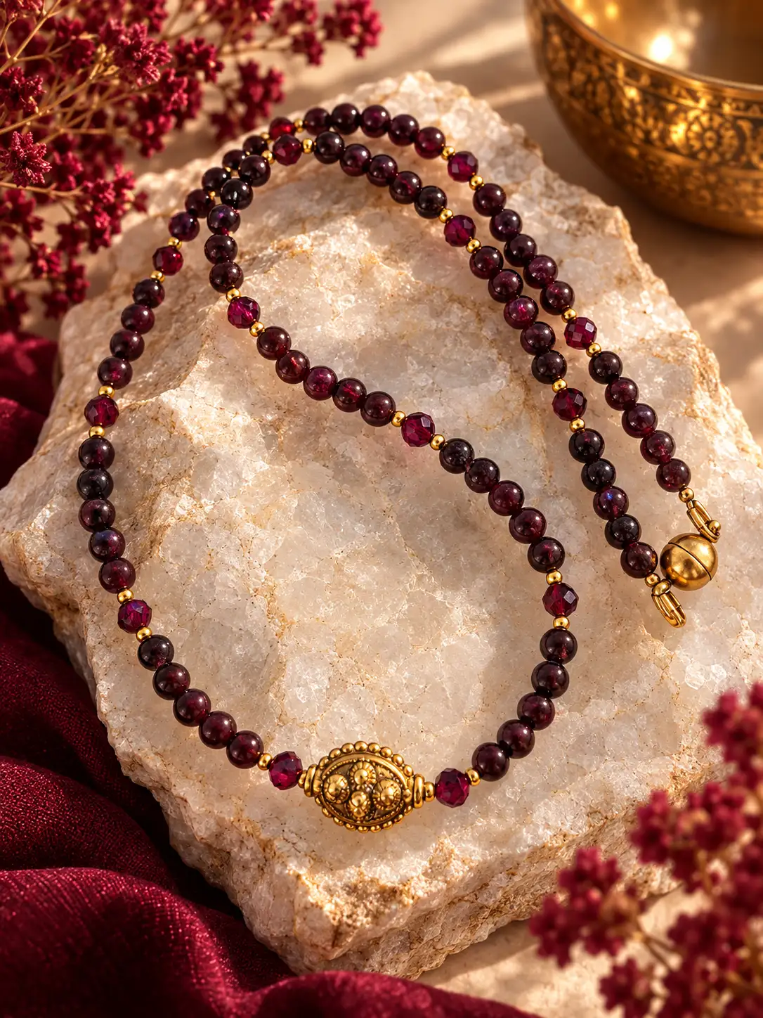 EHLIA-Collier Grenat